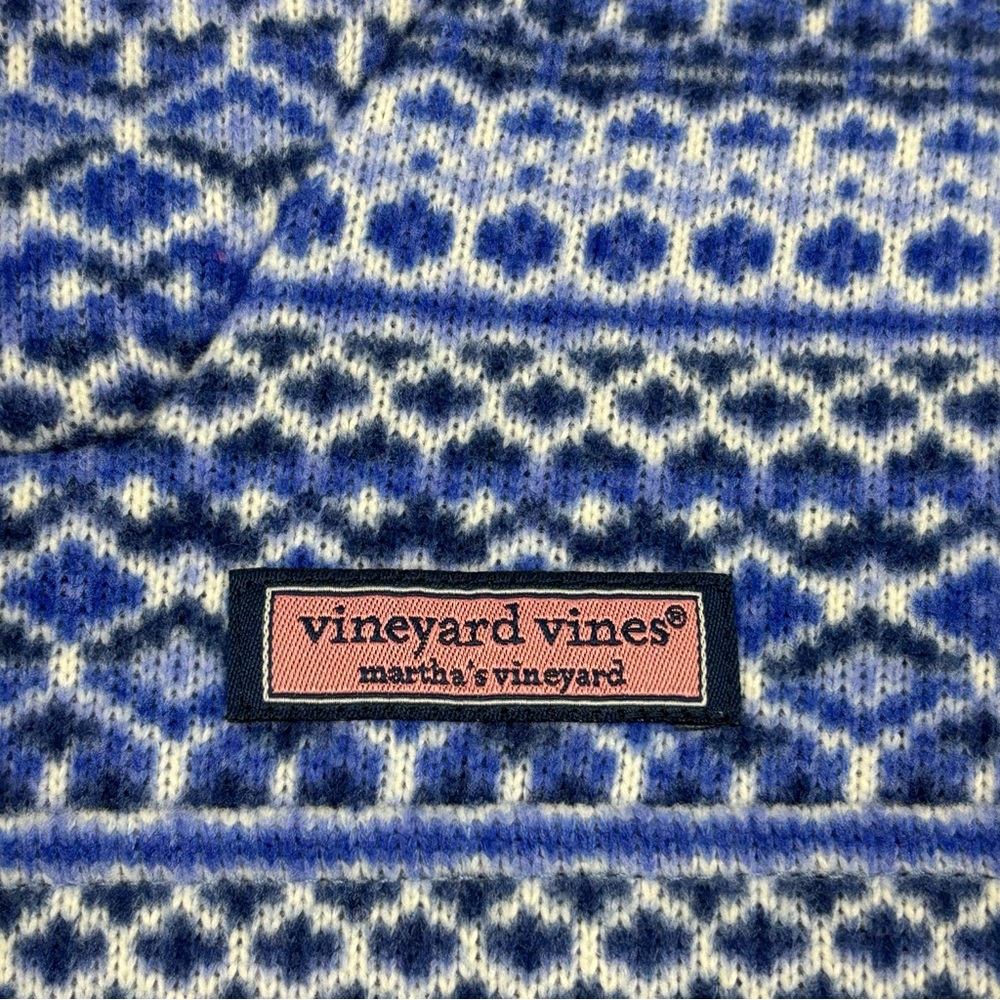 Vineyard Vines Fair Isle Sweater Fleece Funnel Neck Shep Shirt Size Small - Picture 4 of 10